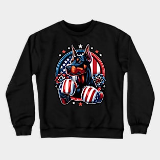 Proud Kickboxing Dog Boxer Dog Of 4Th Of July Crewneck Sweatshirt